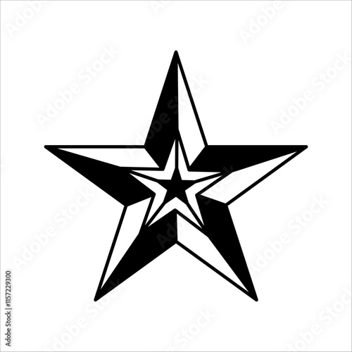 PriSet of five star icon collection. Yellow and black star symbol. Vector Illustration, with white backgroundnt photo