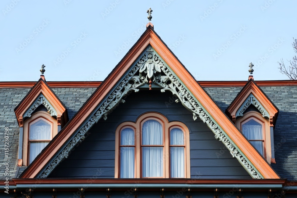 The image features a Victorian-style house with ornate decorative details and arched windows, reflecting the elegance and grandeur of vintage architecture style. The image features a Victorian-style house with ornate decorative details and arched windows, reflecting the elegance and grandeur of vintage architecture style.