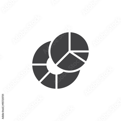 Two overlapping charts vector icon