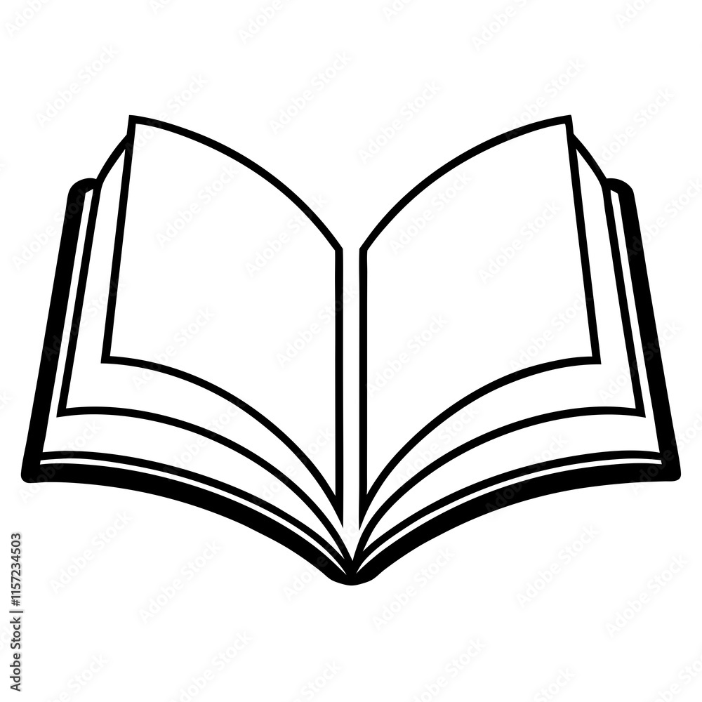 Clean and Modern Open Book Vector Line Drawing Clean and Modern Open Book Vector Line Drawing