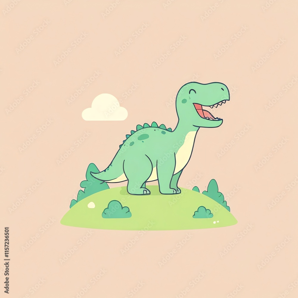 A Happy Dinosaur on a Hilltop A Happy Dinosaur on a Hilltop
