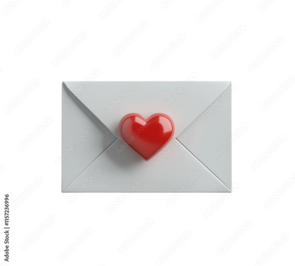 white envelope letter with heart stamp, love letter isolated on transparent background white envelope letter with heart stamp, love letter isolated on transparent background