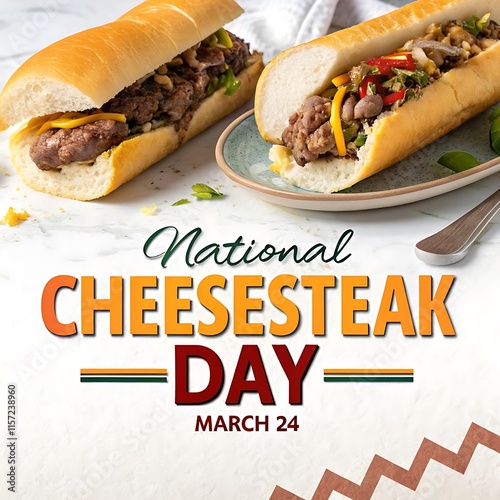 A happy National Cheesesteak Day design background