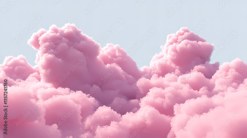 Fototapeta premium 3d render pink clouds