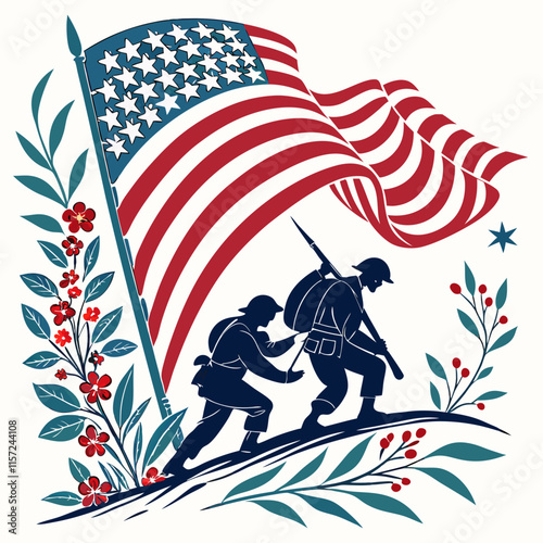 Celebrate Veterans Day with this bold, patriotic digital flag artwork, designed to honor military service and sacrifice.