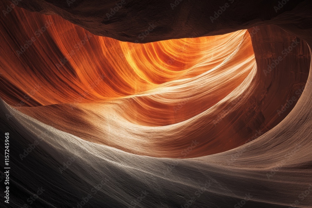 Obraz premium This image captures the golden hour light perfectly illuminating the smooth and flowing curves of a sandstone canyon, a true testament to nature's craftsmanship.