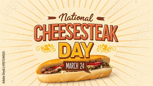 A happy National Cheesesteak Day design background