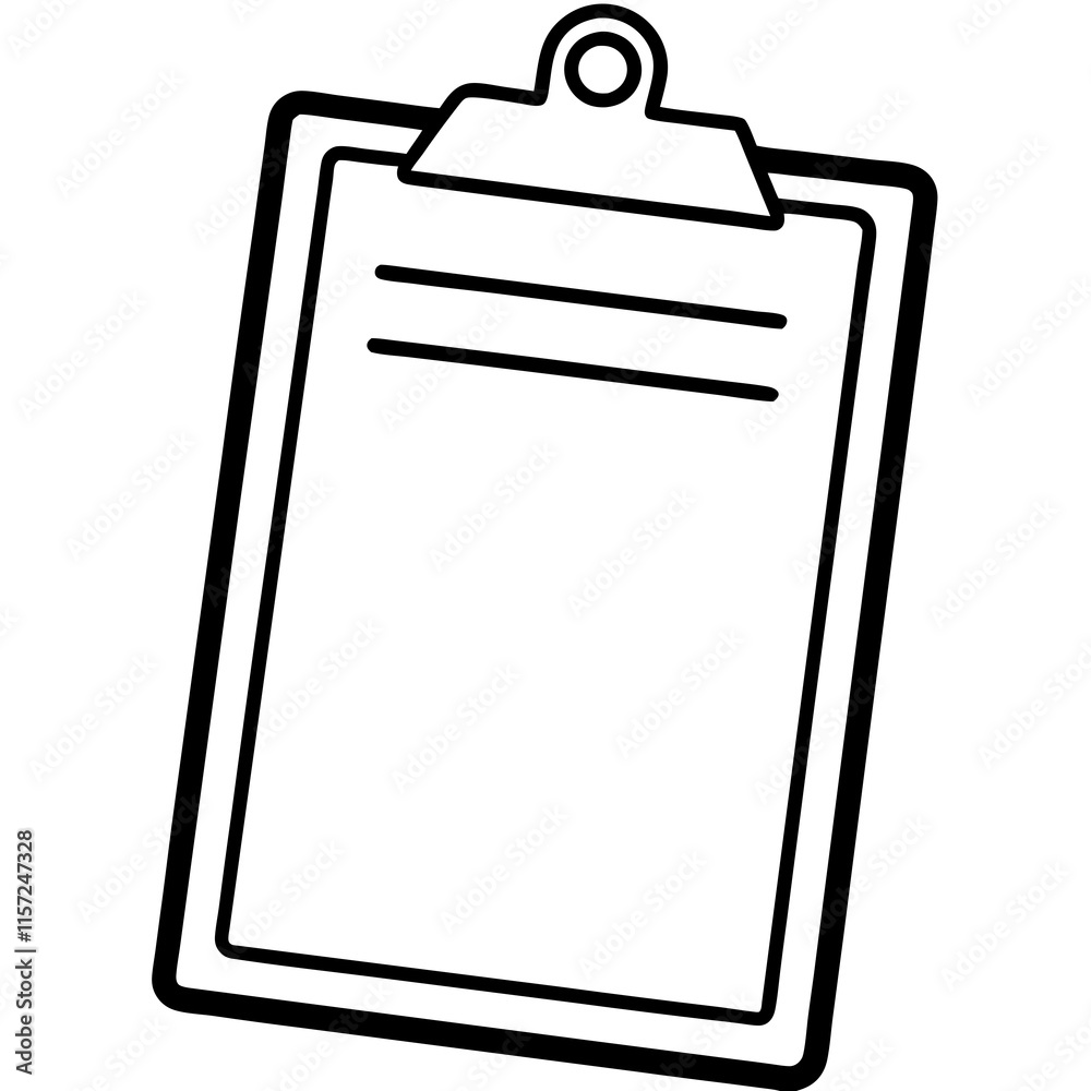 Clipboard Line Art Vector Illustration Clipboard Line Art Vector Illustration
