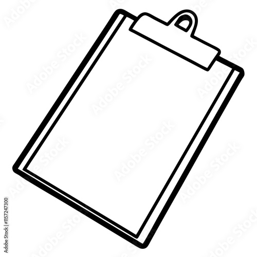 Clipboard Line Art Vector Illustration