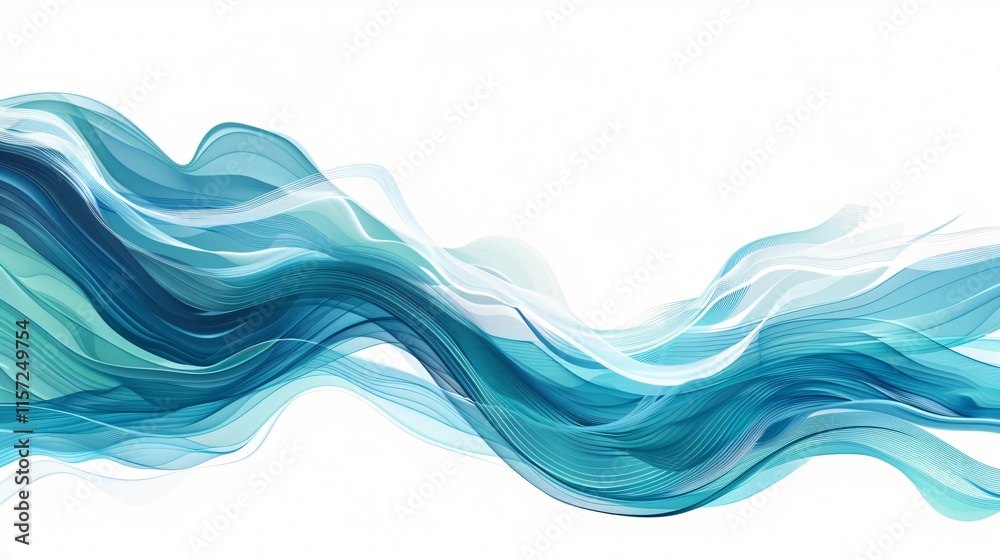 Obraz premium Abstract Blue Green Water Waves Texture with Swirls