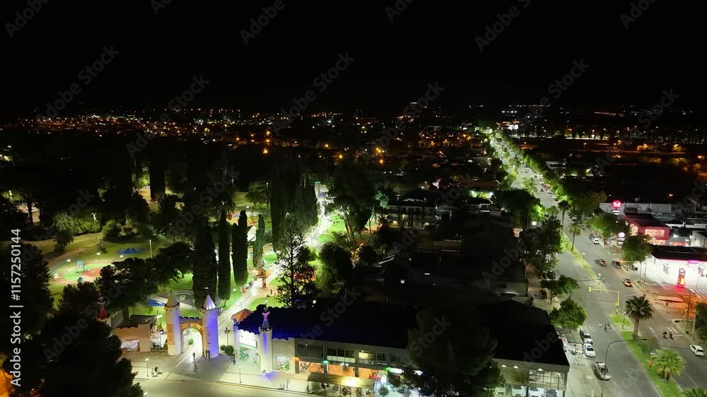 San Rafael, Argentina, December 25, 2024: Aerial view of the city of San Rafael at night, Mendoza, Argentina San Rafael, Argentina, December 25, 2024: Aerial view of the city of San Rafael at night, Mendoza, Argentina