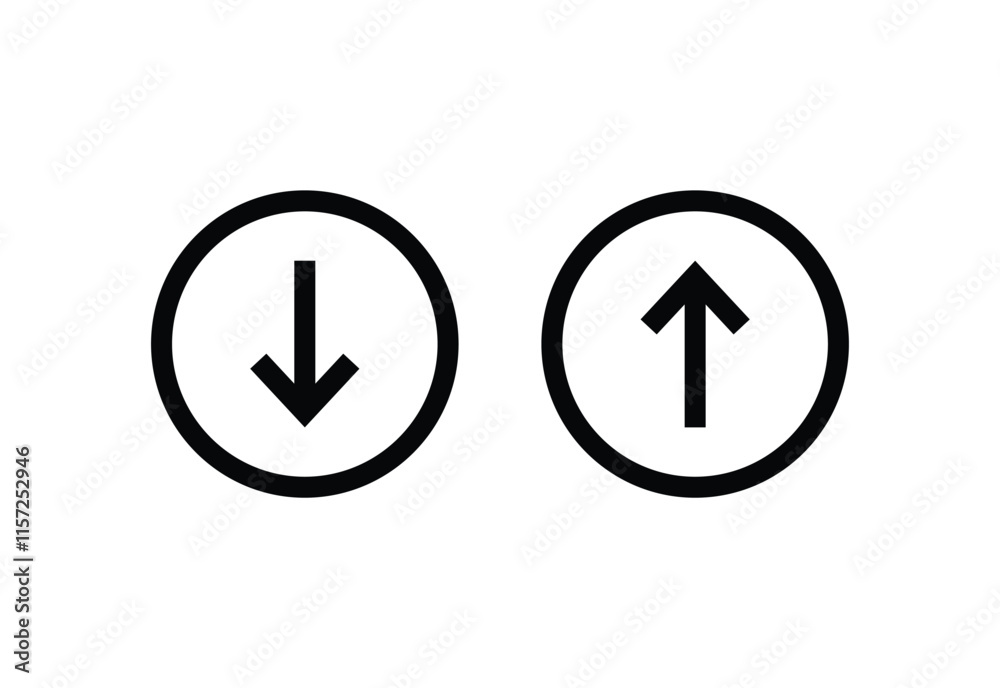 arrow up and down button, download and upload concept arrow up and down button, download and upload concept