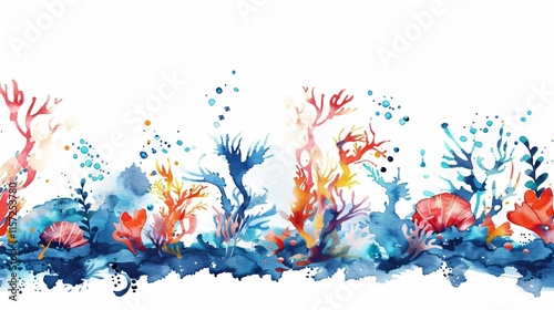 Exquisite Cream Watercolor Illustration Hand-Drawn Underwater Element