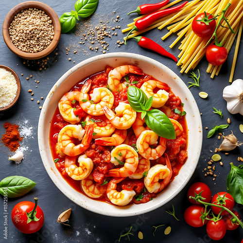 Top View of ready to eat delicious meal Vibrant Assortment of Healthy Food. AI-generated image.