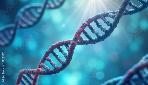 DNA chain shows mutations. Gene study genetic diseases. Gene therapy modifies cells. Family tree, pedigree show disease propensity. Paternity confirmation possible. Research into genetic photo