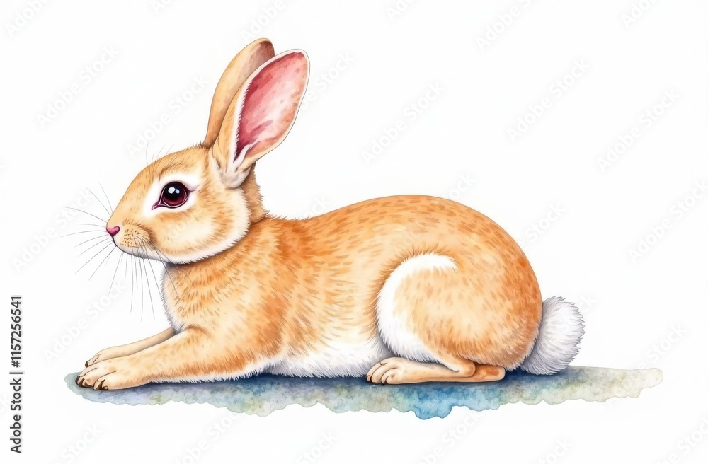 Obraz premium Rabbit on a white background. Side view