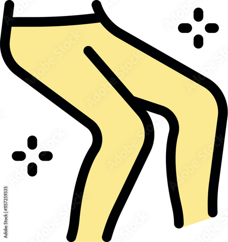 Yellow compression stockings are used for treating leg injuries and knee pain
