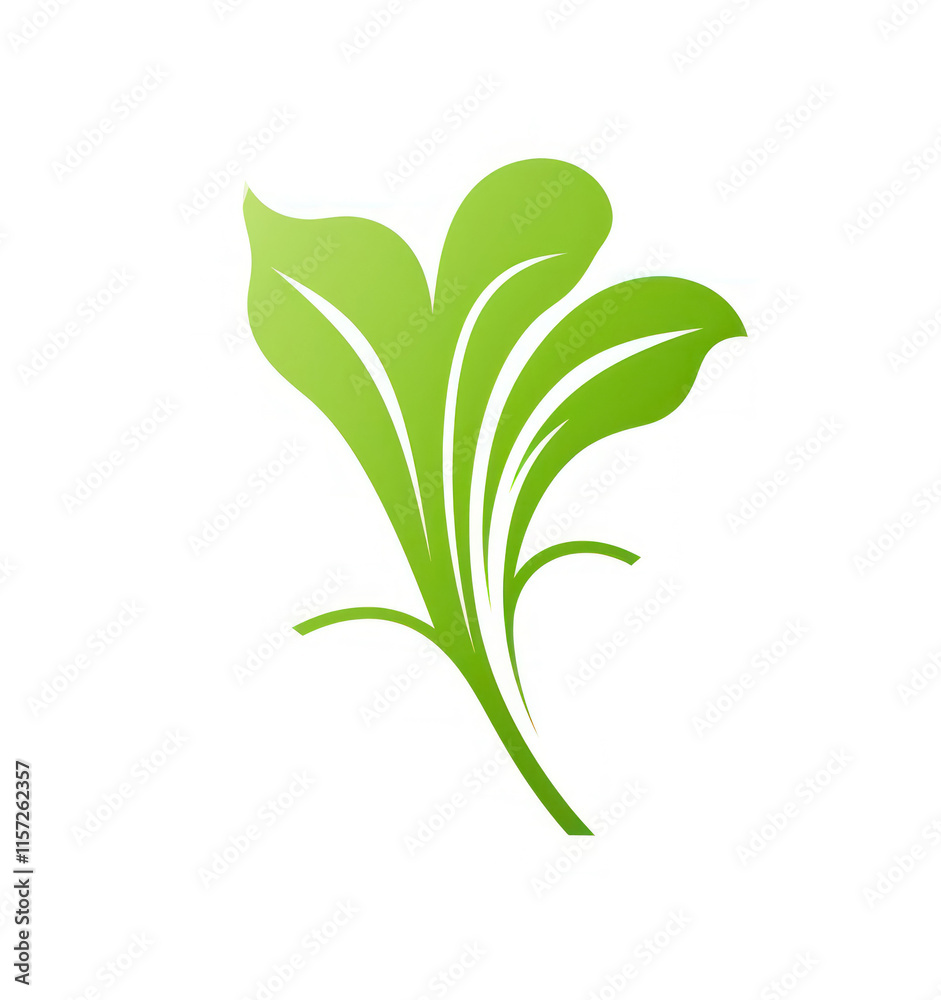 Naklejka premium Stylish minimalist logo depicting a stalk of celery. Ideal for branding food, restaurants and farms.