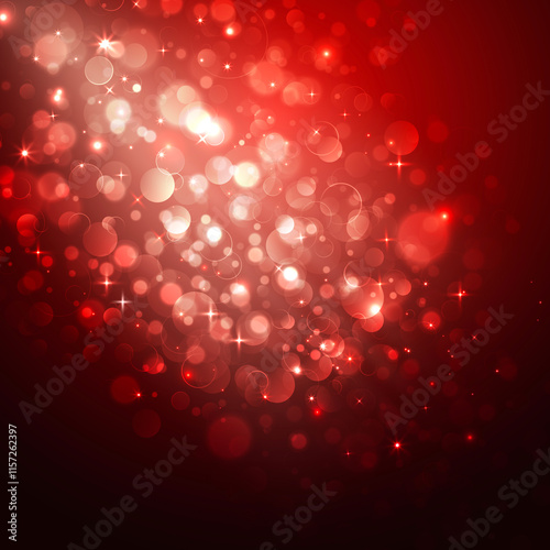 Abstract red glowing shinning lights effect and bokeh background photo