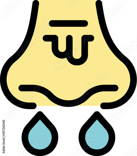 Dripping nose representing symptoms of rhinitis, allergies or common cold