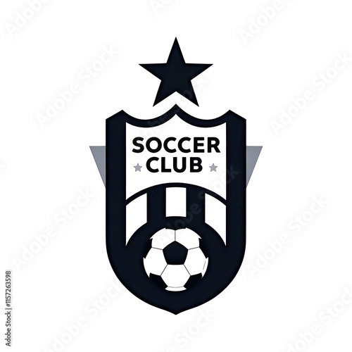 Modern Football Club Logo with Minimalist Design