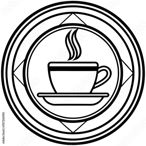 Coffee Shop Line Art Logo Vector Design