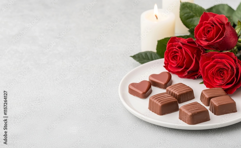 Romantic table setting for a Valentine's Day dinner. Romantic table setting for a Valentine's Day dinner.