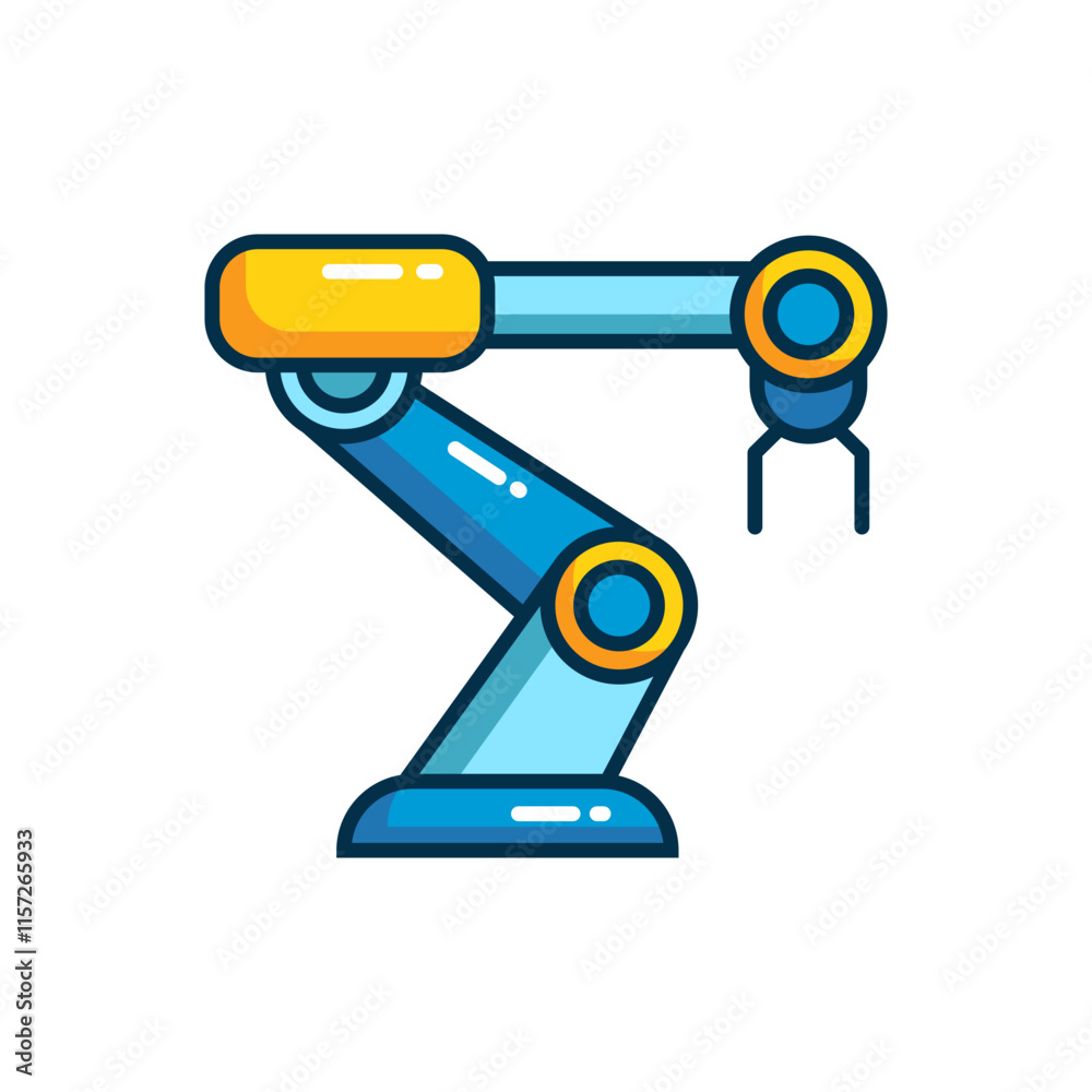 Robotic Arm Icon. Automation and Manufacturing Technology Symbol Robotic Arm Icon. Automation and Manufacturing Technology Symbol