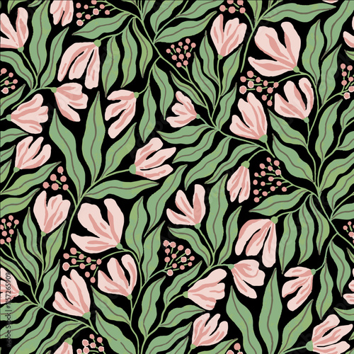 Seamless Patterrn Design Art Illustration Floral