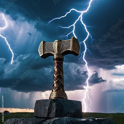 Mjolnir - the hammer of the Scandinavian god Thor photo