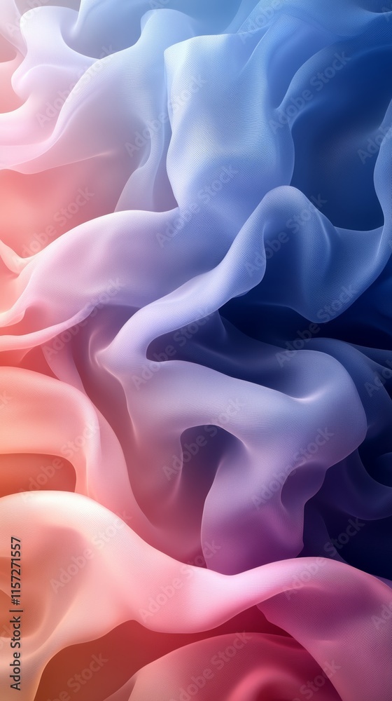 Obraz premium Abstract Swirling Fabric in Soft Hues of Pink and Blue Creating a Fluid and Dynamic Visual Effect That Evokes Motion