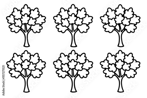 Plane Tree Line Art Bundle set