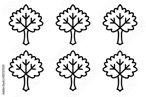 Plane Tree Line Art Bundle set