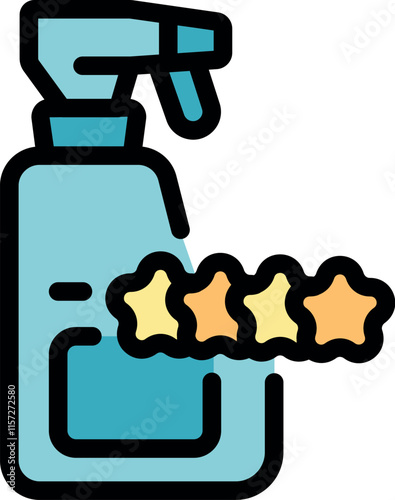 Cleaning spray bottle receives five star rating, highlighting its exceptional cleaning power and effectiveness