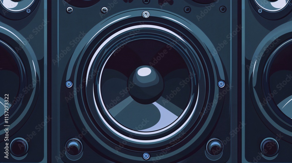 Close-Up Control Speaker Flat Vector Style Isolated Close-Up Control Speaker Flat Vector Style Isolated