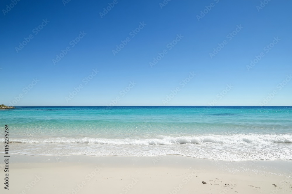 A peaceful and tranquil beach scene featuring blue skies, gentle waves, and pristine sand, evoking serenity and relaxation under a clear sky. A peaceful and tranquil beach scene featuring blue skies, gentle waves, and pristine sand, evoking serenity and relaxation under a clear sky.