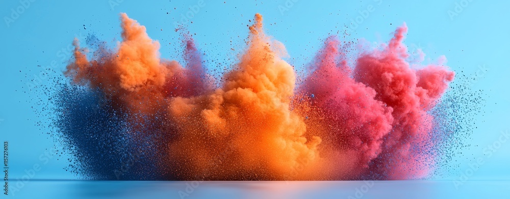 A transparent background showcasing a vivid explosion of Holi powder in a colorful splash, generated by AI. A transparent background showcasing a vivid explosion of Holi powder in a colorful splash, generated by AI.