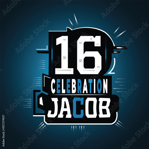 "16th Celebration Logo Design Featuring Jacob" Sport logo Design 