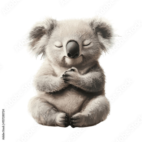 Fotografie Adorable koala with clasped paws, a sweet embodiment of gentleness