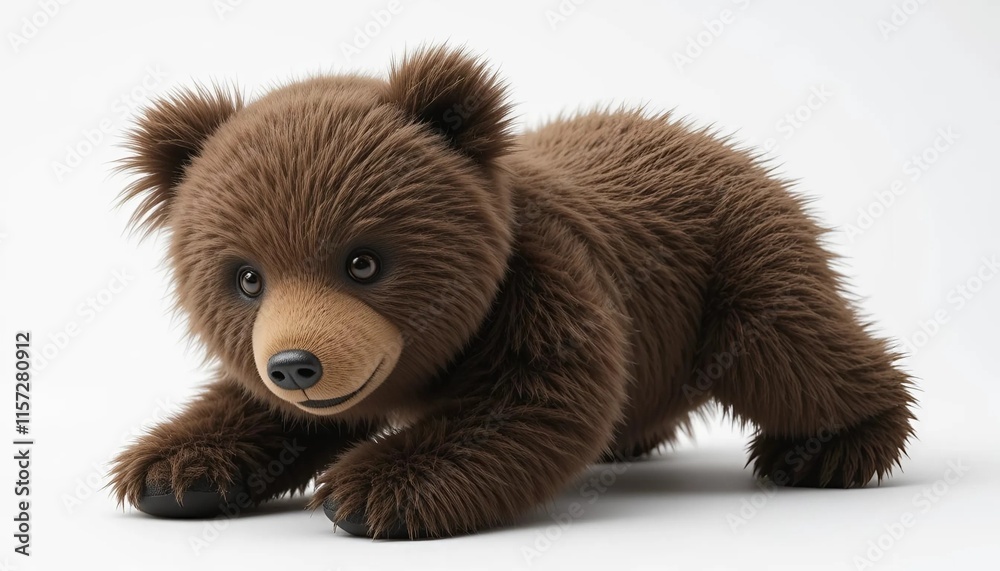 Fototapeta premium a toy brown bear isolated on white