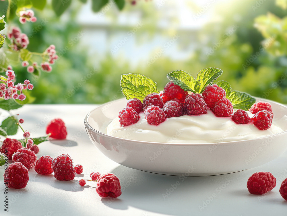bowl of fresh yogurt bowl of fresh yogurt