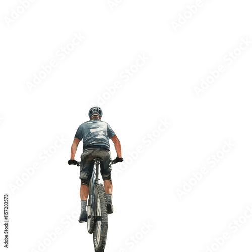 Singletrack watercolor illustration with winding paths, inviting adventure and discovery. PNG transparent background.