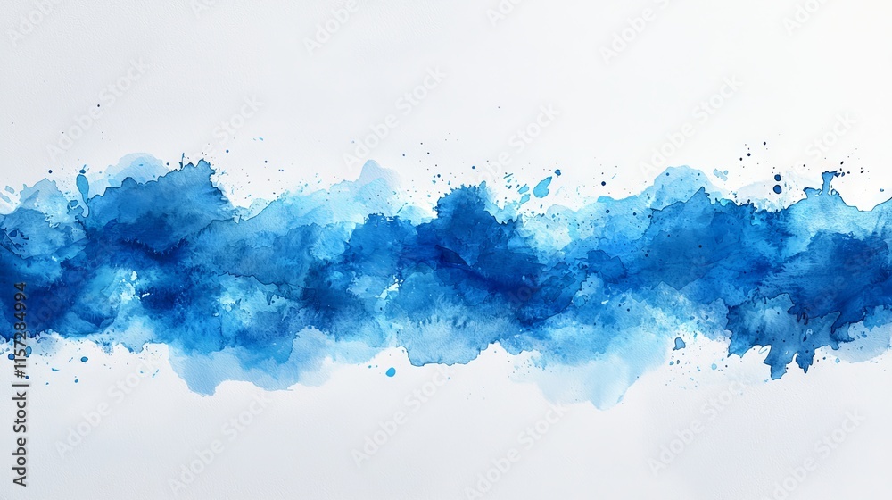 A white background is textured by splashes of blue watercolor paint. A white background is textured by splashes of blue watercolor paint.