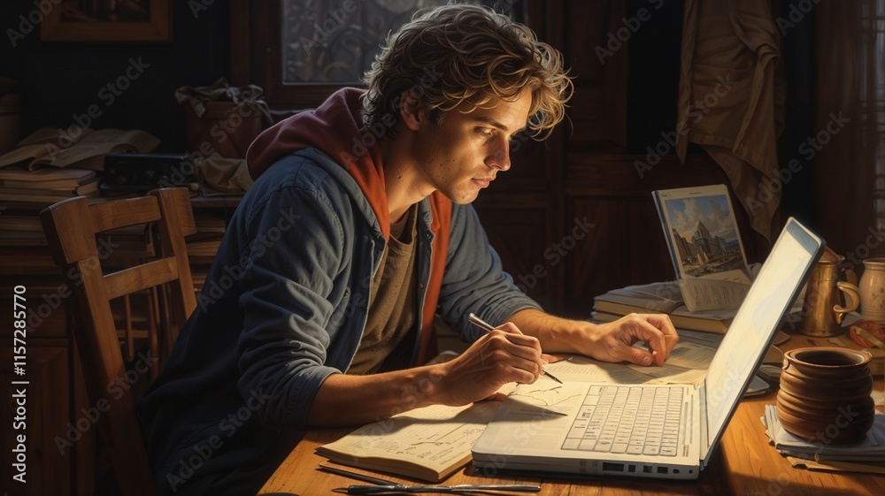 person working on laptop