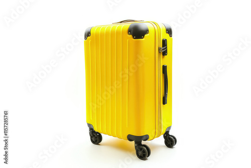 Wallpaper Mural A bright yellow suitcase with wheels, designed for travel and convenience. isolated on white background Torontodigital.ca