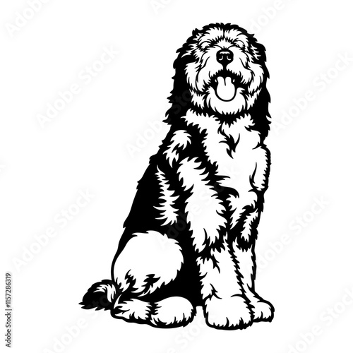 Bernedoodle Dog Breed - Pet Vector Cut file, Dog Silhouette Stencil - Cricut file