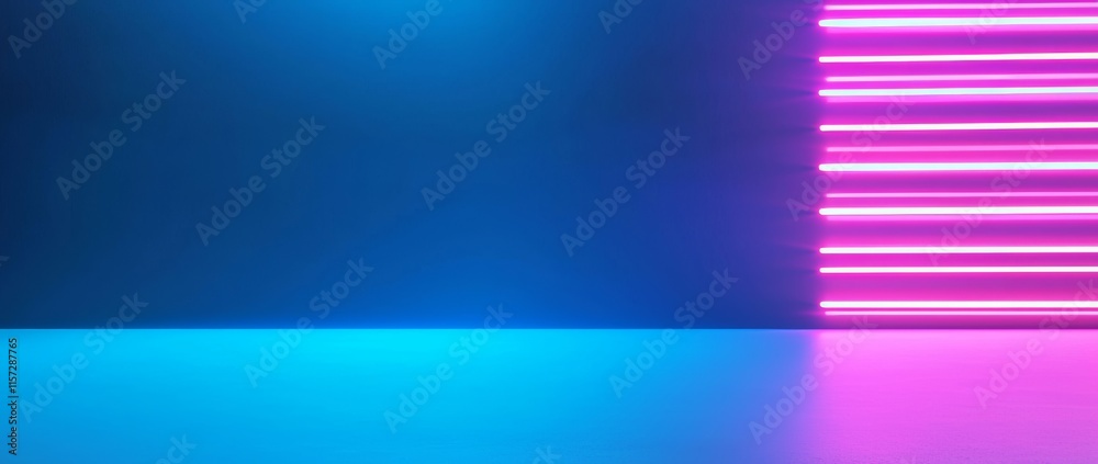 A cosmic abstract background featuring an abstract blue backdrop with neon rays, flashes of light, faces, and lines. A cosmic abstract background featuring an abstract blue backdrop with neon rays, flashes of light, faces, and lines.