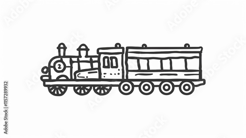 Toy Train Vector Sketch Icon Isolated on Background: Ideal for Children's Book Illustrations and Toy Store Ads