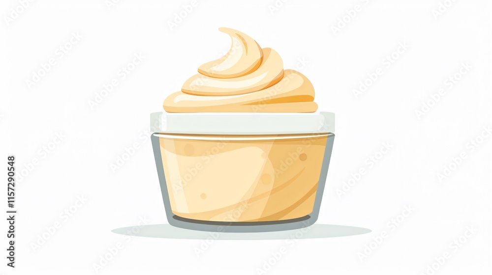 Luxurious Body Cream Isolated on White Background Vector Illustration