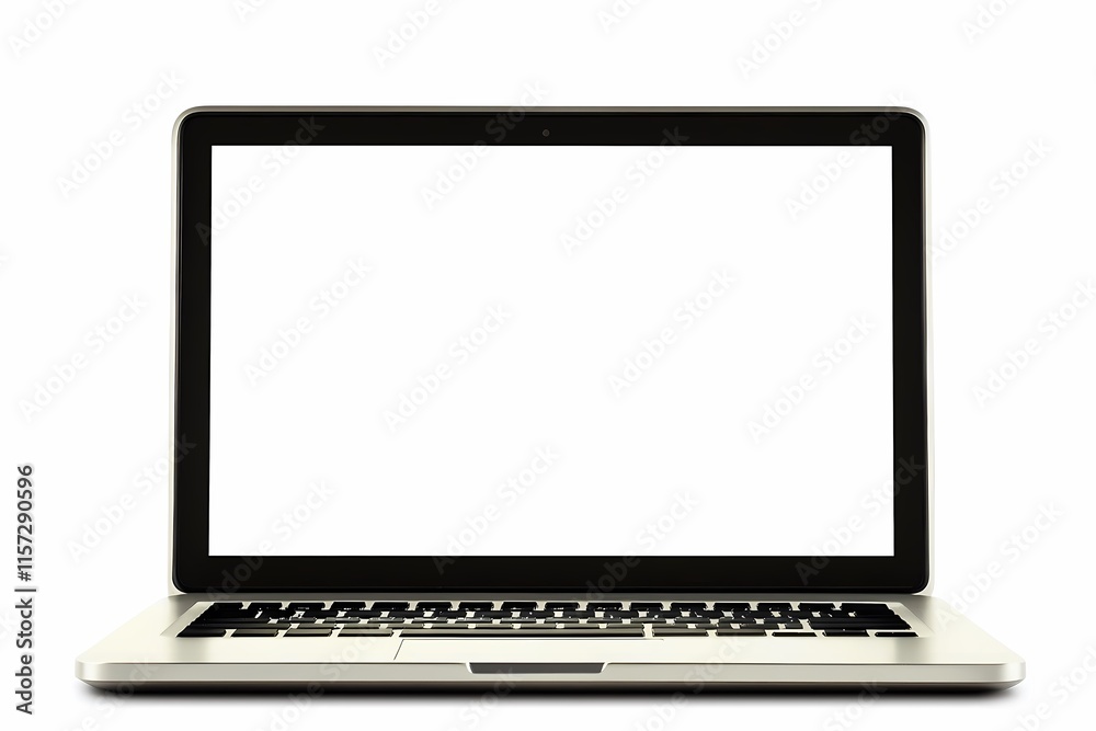 Blank Laptop Screen on Isolated Background for Template Creation Blank Laptop Screen on Isolated Background for Template Creation